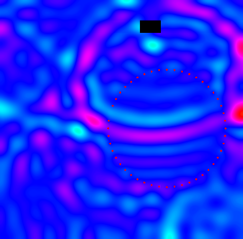 WFS with fixed room compensation: obstacle in the room